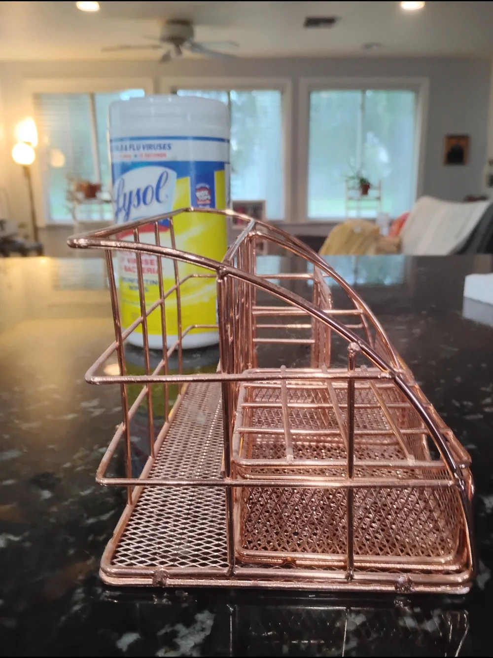 Rose Gold Mesh Desk Organizer